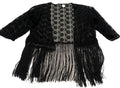 Divided H&M Women’s Size S Black Lace Fringe Shawl Ladies Scarf Boho Grunge