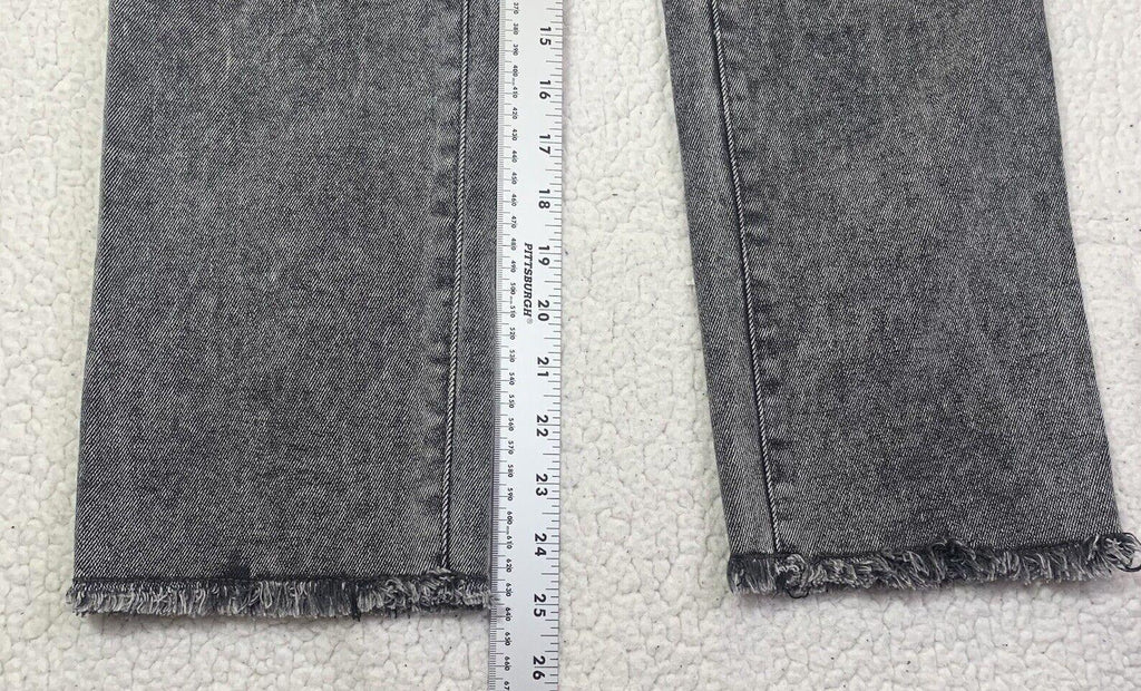 Kendall + Kylie Girl's Jeans Sz 3/27 Black  The Icon High Rise Boo Wash Fray Hem