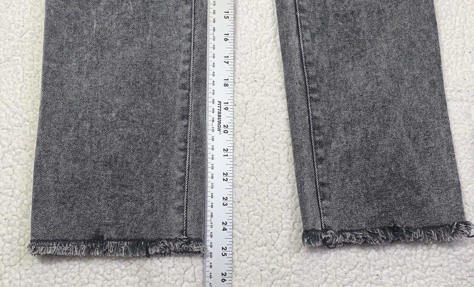 Kendall + Kylie Girl's Jeans Sz 3/27 Black  The Icon High Rise Boo Wash Fray Hem