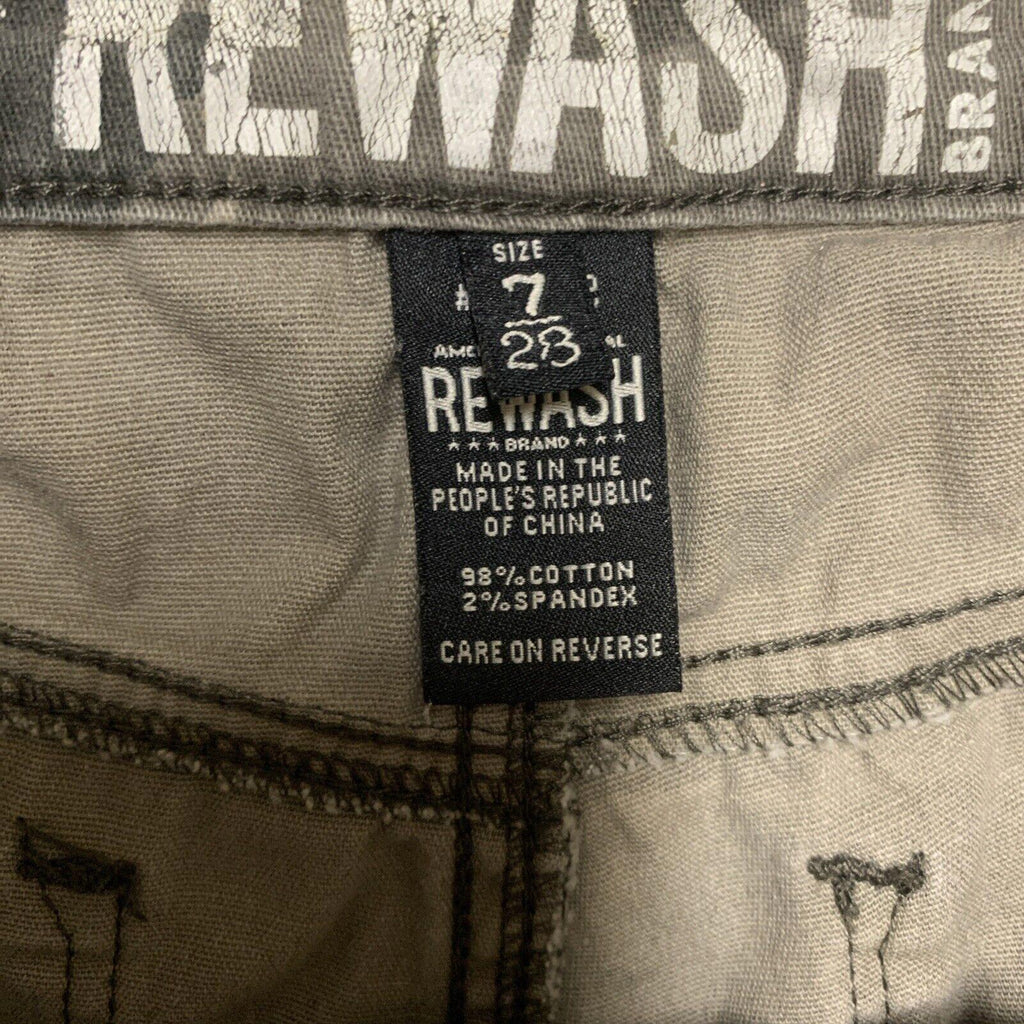 Rewash Brand Junior's Size 7/28 Olive Green Camo Print Straight Leg Pants