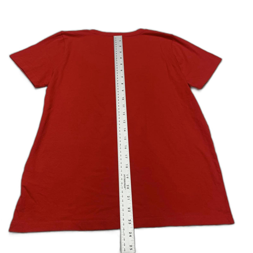 J.Crew Women's Size Medium Red Leopard Heart T-Shirt Collector Tee