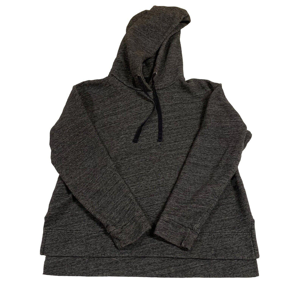 J Crew Hoodie Sweater Women's Size M Black Charcoal Sweatshirt Hem