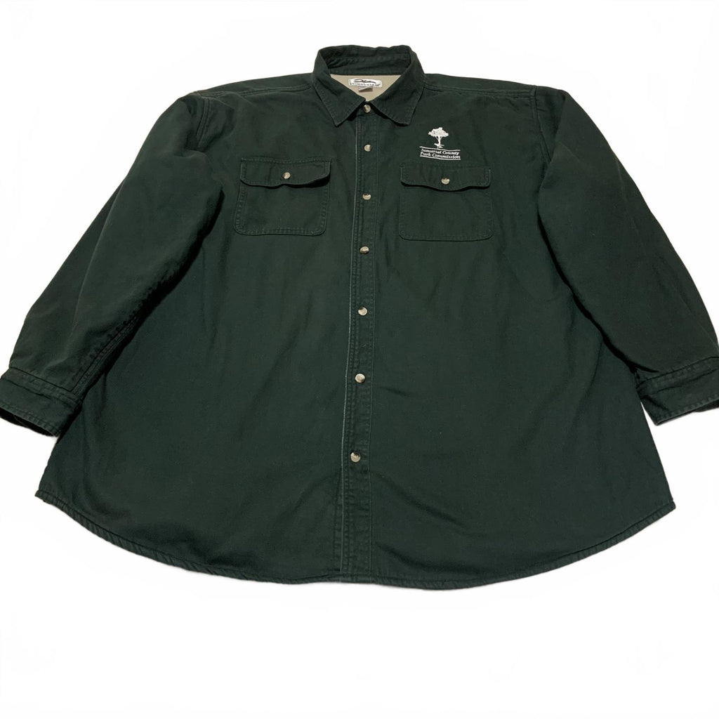 Vintage Tri Mountain Men's Green Fleece Jacket 3XL RN88051 Outdoor Workwear Y2K