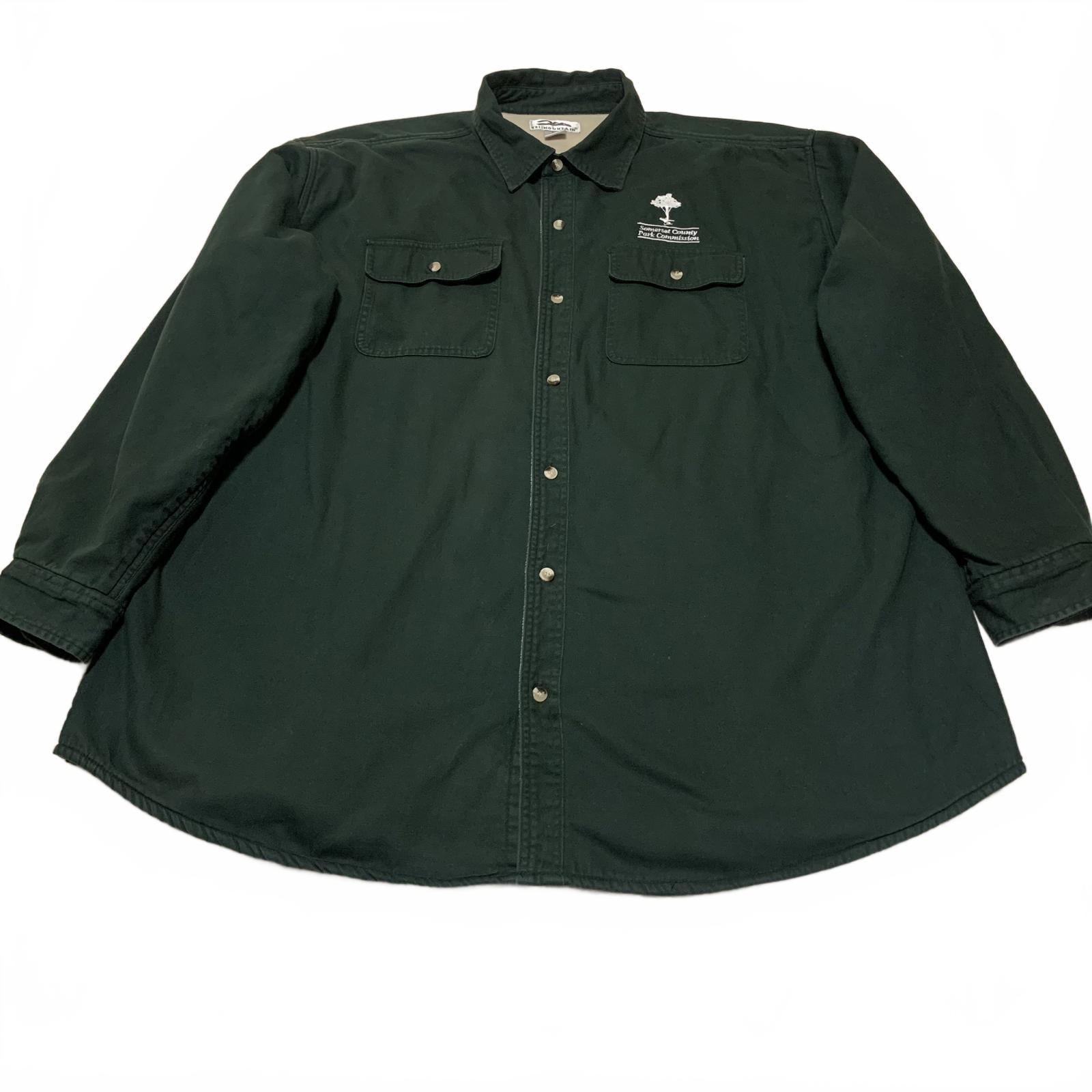 Vintage Tri Mountain Men's Green Fleece Jacket 3XL RN88051 Outdoor Workwear Y2K
