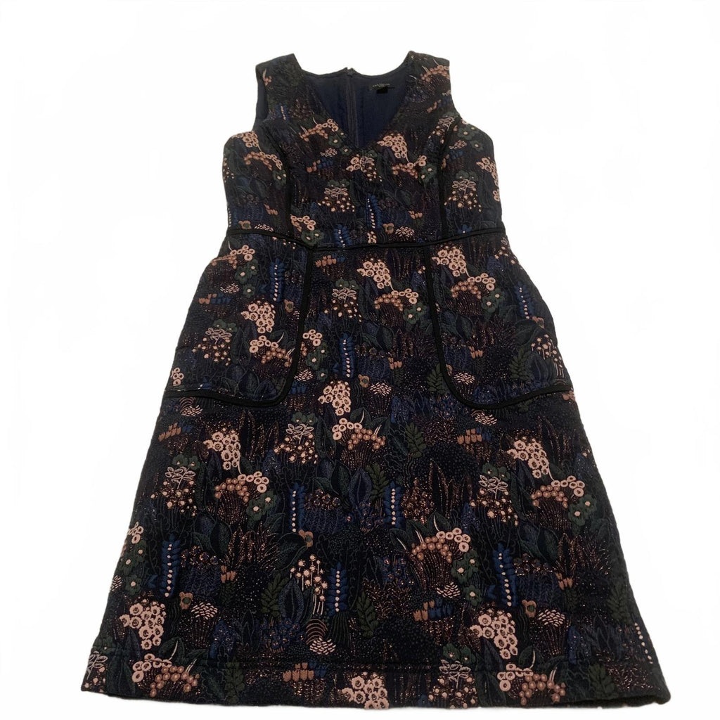 Ann Taylor Petite Women's Size 0P Black Floral Pattern Sleeveless Mini Dress