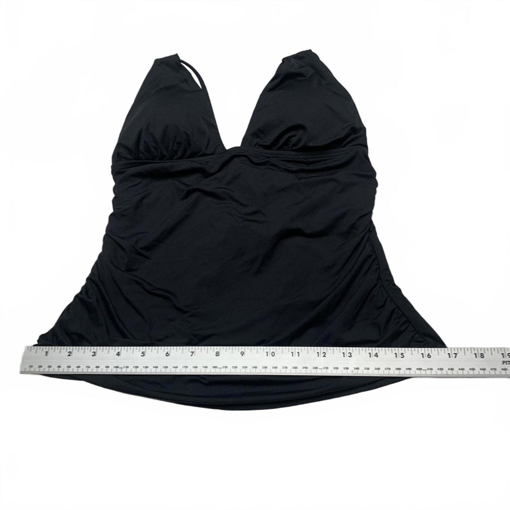 La Blanca Women's Size 10 Black Halter Swim Top Ruched Bust
