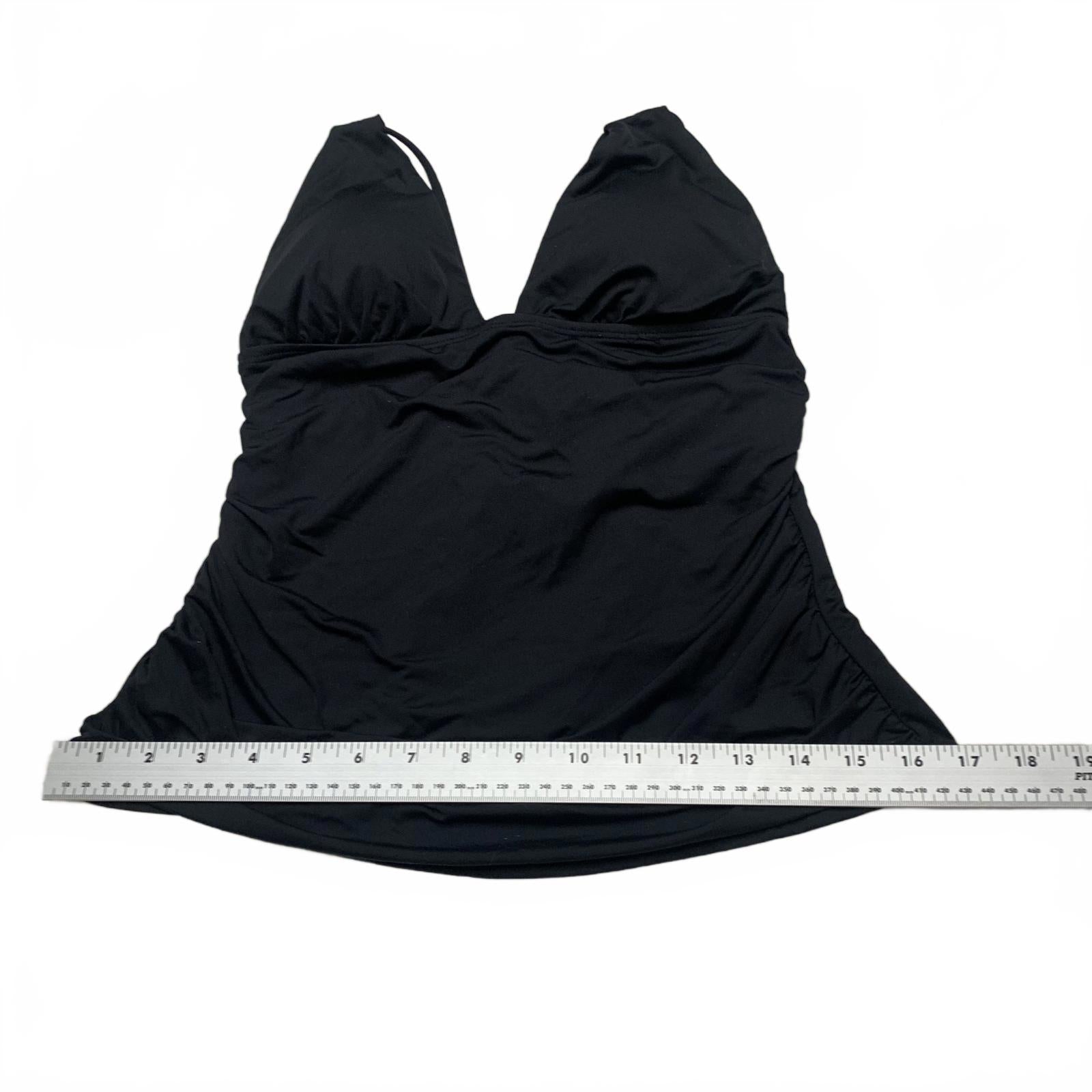 La Blanca Women's Size 10 Black Halter Swim Top Ruched Bust