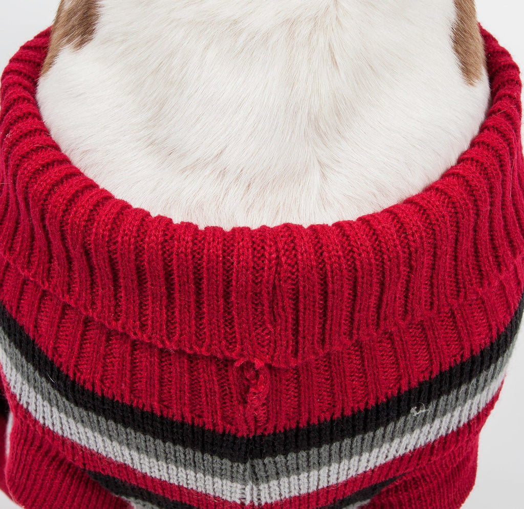 Pet Life ® 'Polo-Casual Lounge' Cable Knitted Designer Turtle Neck Dog Sweater