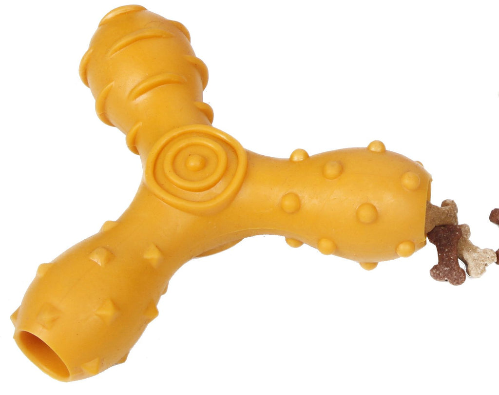 Pet Life ® 'Tri-Chew' Treat Dispensing and Chewing Interactive TPR Dog Toy
